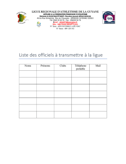 Liste des officiels à transmettre à la ligue