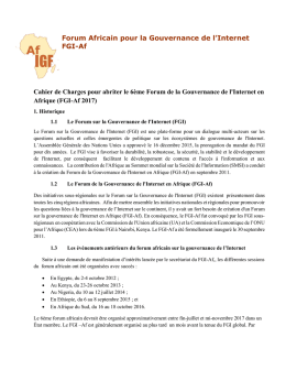 Forum Africain pour la Gouvernance de l`Internet