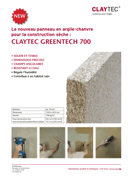 Fiche tech. CLAYTEC Greentech 700
