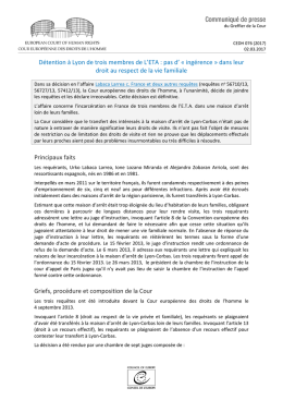 Détention à Lyon de trois membres de L`ETA : pas d`