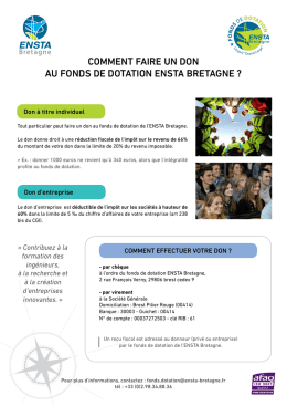 COMMENT FairE uN dON au FONdS dE