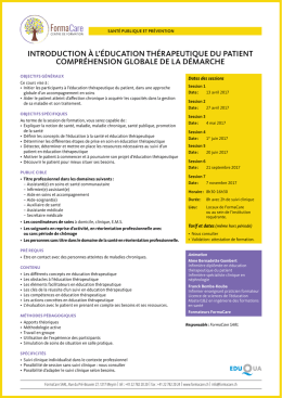 Introduction &agrave; l`&eacute;ducation th&eacute;rapeuthique