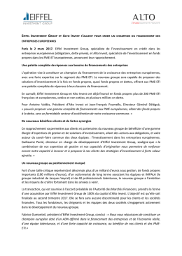 Paris le 2 mars 2017. Eiffel Investment Group