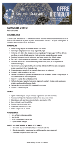 technicien de chantier - Parc Jean