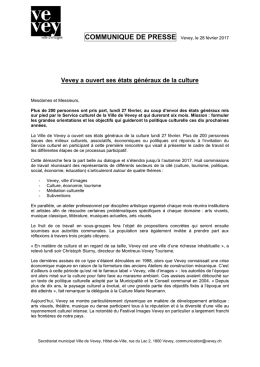 Vevey a ouvert ses états généraux de la culture
