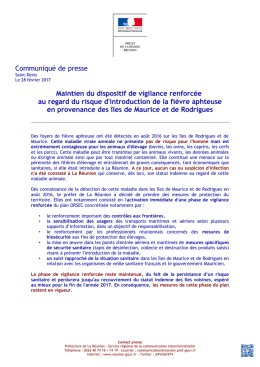 Maintien du dispositif de vigilance renforc&eacute;e au regard du risque d
