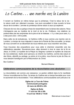 Le Carême… - Unité pastorale ND de Compassion