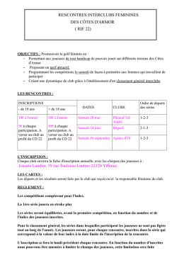 Voir règlement - Ligue de Bretagne de Golf