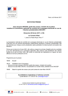 Lire l`invitation presse - Ministère de la Justice – Presse