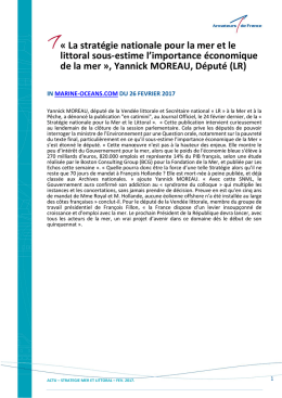 « La stratégie nationale pour la mer et le littoral sous