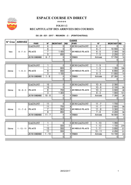 ESPACE COURSE EN DIRECT *****