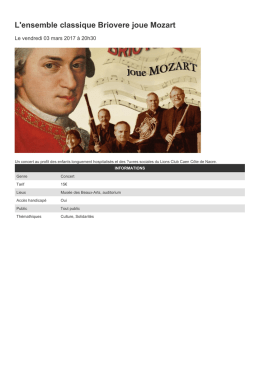 L`ensemble classique Briovere joue Mozart