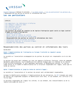 Responsabilités des parties au contrat et informations des