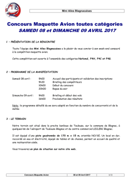 Concours Maquette Avion toutes cat&eacute;gories