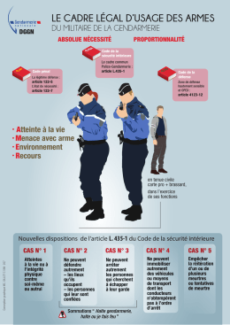 Infographie cadre légal d`usage des armes en gendarmerie