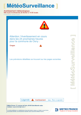 Bulletin d`alerte orages