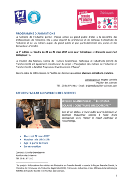 Télécharger le programme - Le Pavillon des sciences