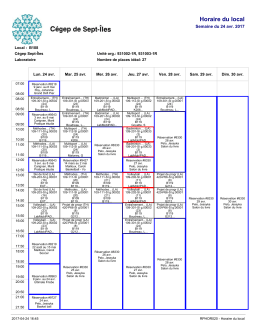 Horaire du local - Cégep de Sept-Îles