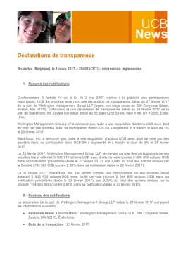 Déclaration de transparence