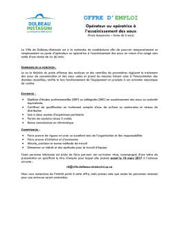 OFFRE D` EMPLOI - Ville de Dolbeau