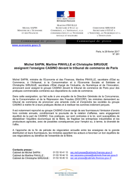 Michel SAPIN, Martine PINVILLE et Christophe SIRUGUE assignent