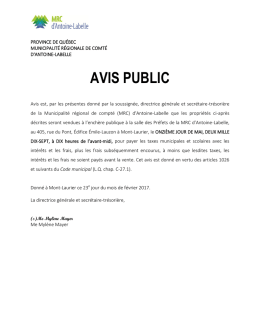 avis public - MRC Antoine