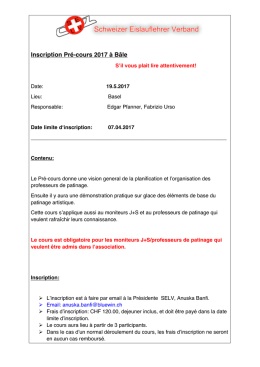 Inscription Pr&eacute;-cours 2017 &agrave; B&acirc;le