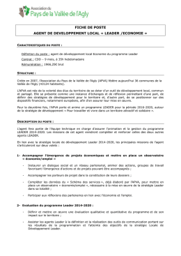 Offre d`emploi Agent économie