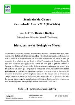 Séminaire du Cismoc avec le Prof. Hassan Rachik Islam