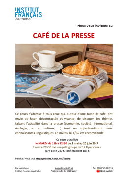 caf&eacute; de la presse - l`Institut fran&ccedil;ais d`Autriche