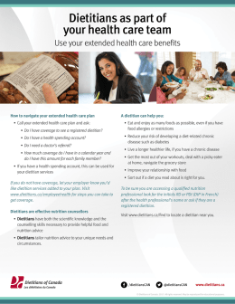 Dietitians as part of your health care team