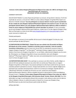 Concours &laquo;Carte-cadeau Shoppers/Pharmaprix de P&acirc;ques d`une