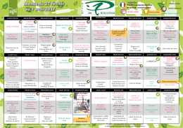 Menu de la cantine