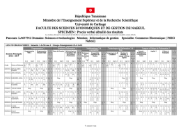 République Tunisienne Ministère de l`Enseignement