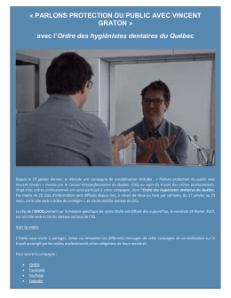« PARLONS PROTECTION DU PUBLIC AVEC VINCENT GRATON