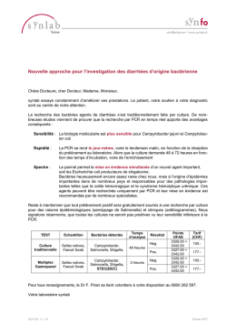 Diagnostic des diarrhées par biologie moléculaire