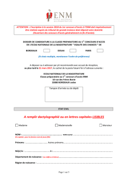 Le dossier d`inscription - Enm