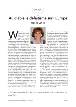 Au diable le d&eacute;faitisme sur l`Europe