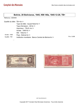 Bolivie, 20 Bolivianos, 1945, KM:140a, 1945-12