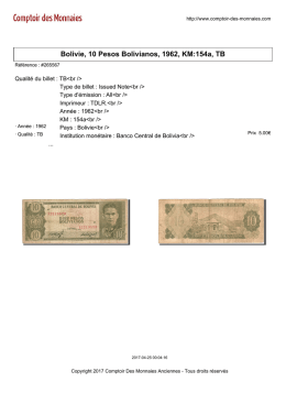 Bolivie, 10 Pesos Bolivianos, 1962, KM:154a, TB