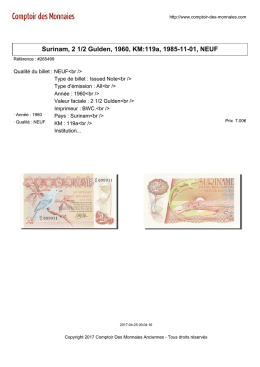 Surinam, 2 1/2 Gulden, 1960, KM:119a, 1985-11