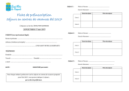 Fiche de pr&eacute;inscription - Saint Mitre les Remparts