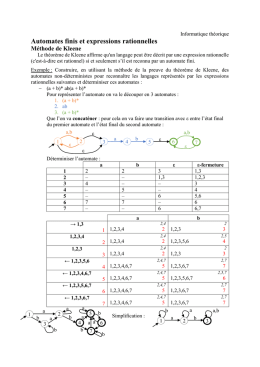 Automates finis et expressions rationnelles