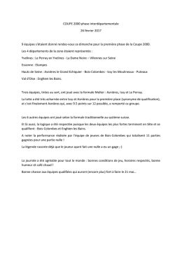 COUPE 2000 phase interd&eacute;partementale 26 f&eacute;vrier 2017 9 &eacute;quipes
