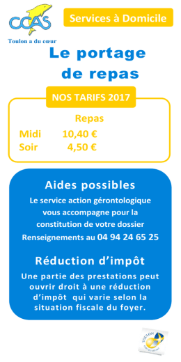 tarifs portage repas à domicile