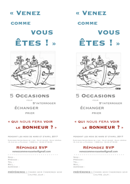 Venez comme vous etes - Notre