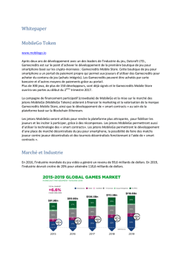 Whitepaper MobileGo Token March&eacute; et Industrie
