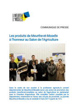 Les produits de Meurthe-et-Moselle &agrave; l`honneur au Salon de l