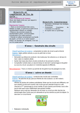 Suivre d&eacute;crire et repr&eacute;senter un parcours S&eacute;ance 1 : Construire des