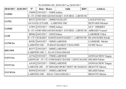 PLANNING DU 20/2017 au 26/2017 20/2017
